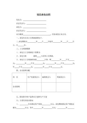 项目承包合同2