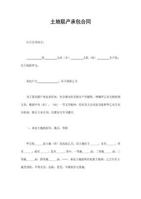 土地联产承包合同2